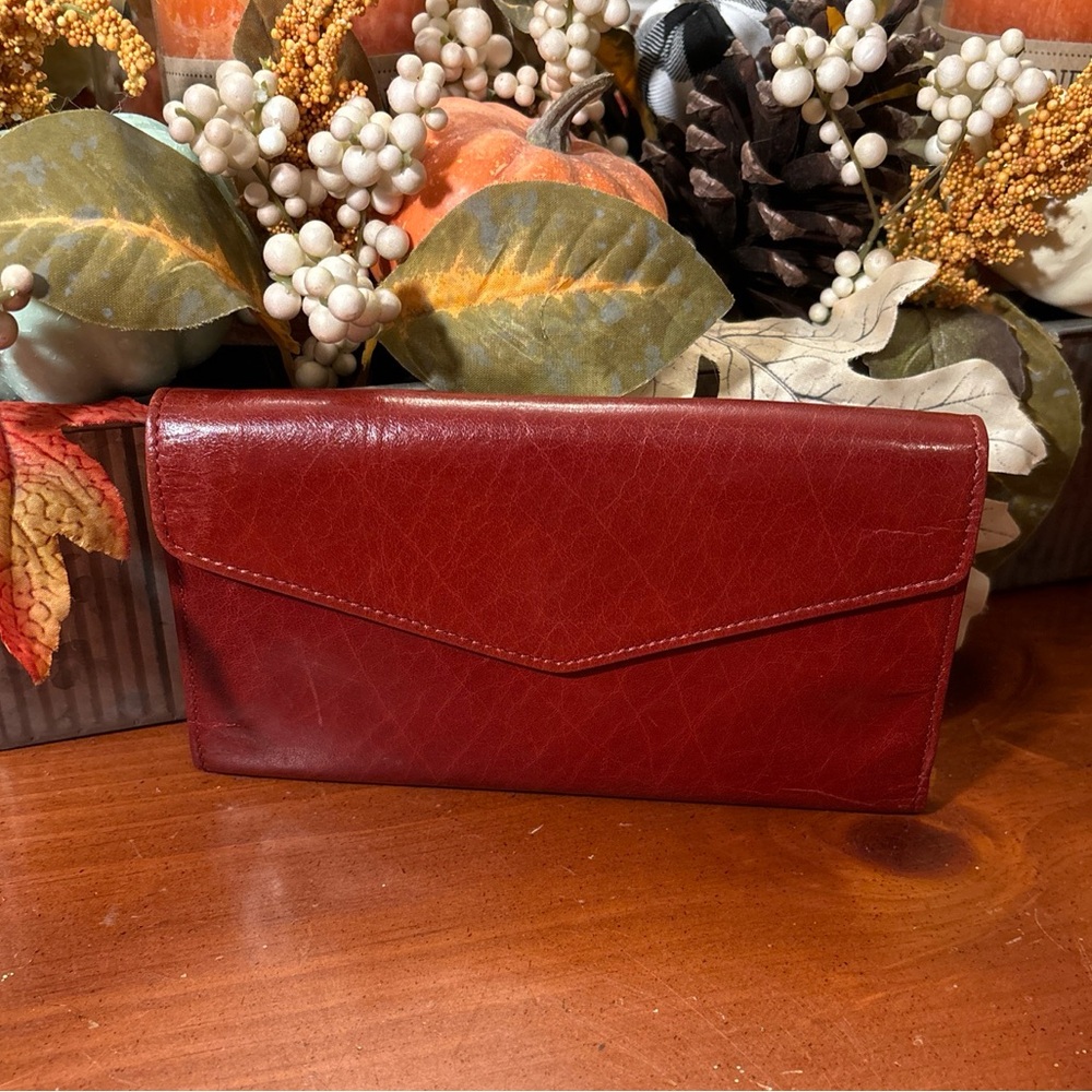 Vintage Lee Sands Women's Wallet Water Buffalo Leather Brown
